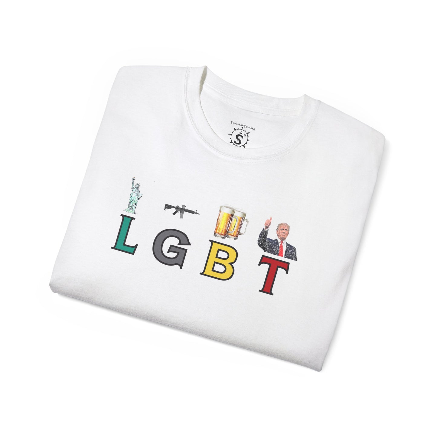 T-Shirt - LGBT: Liberty, Guns, Beer, Trump Unisex Cotton Shirt