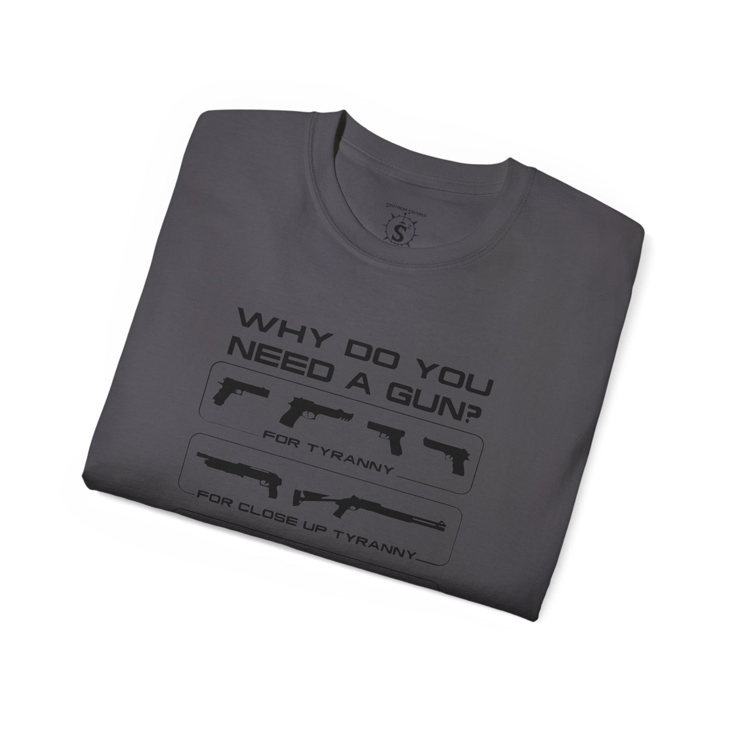 T-Shirt - Why Do You Need A Gun Tyranny Unisex Cotton Shirt