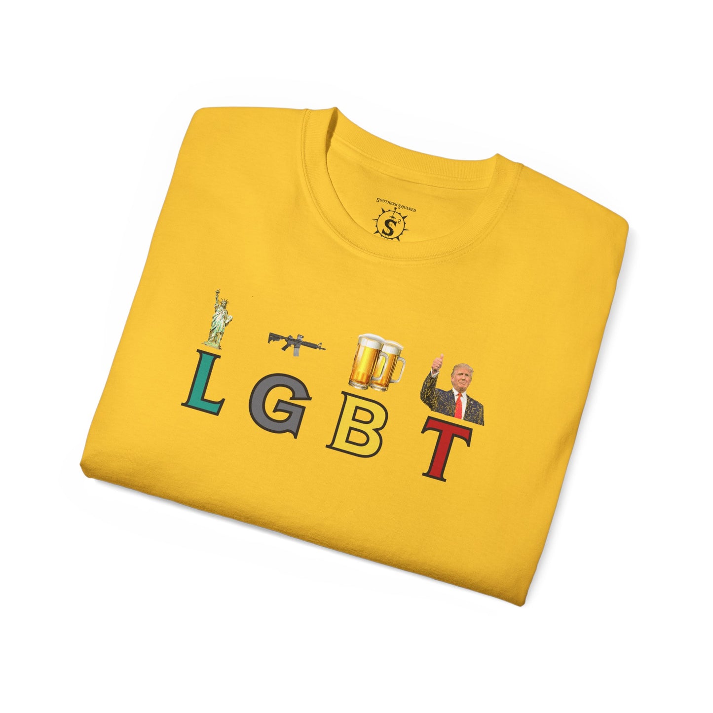 T-Shirt - LGBT: Liberty, Guns, Beer, Trump Unisex Cotton Shirt