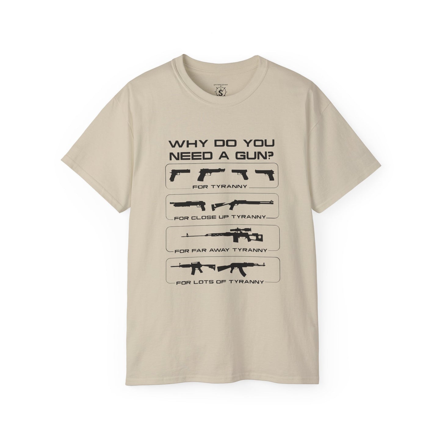 T-Shirt - Why Do You Need A Gun Tyranny Unisex Cotton Shirt