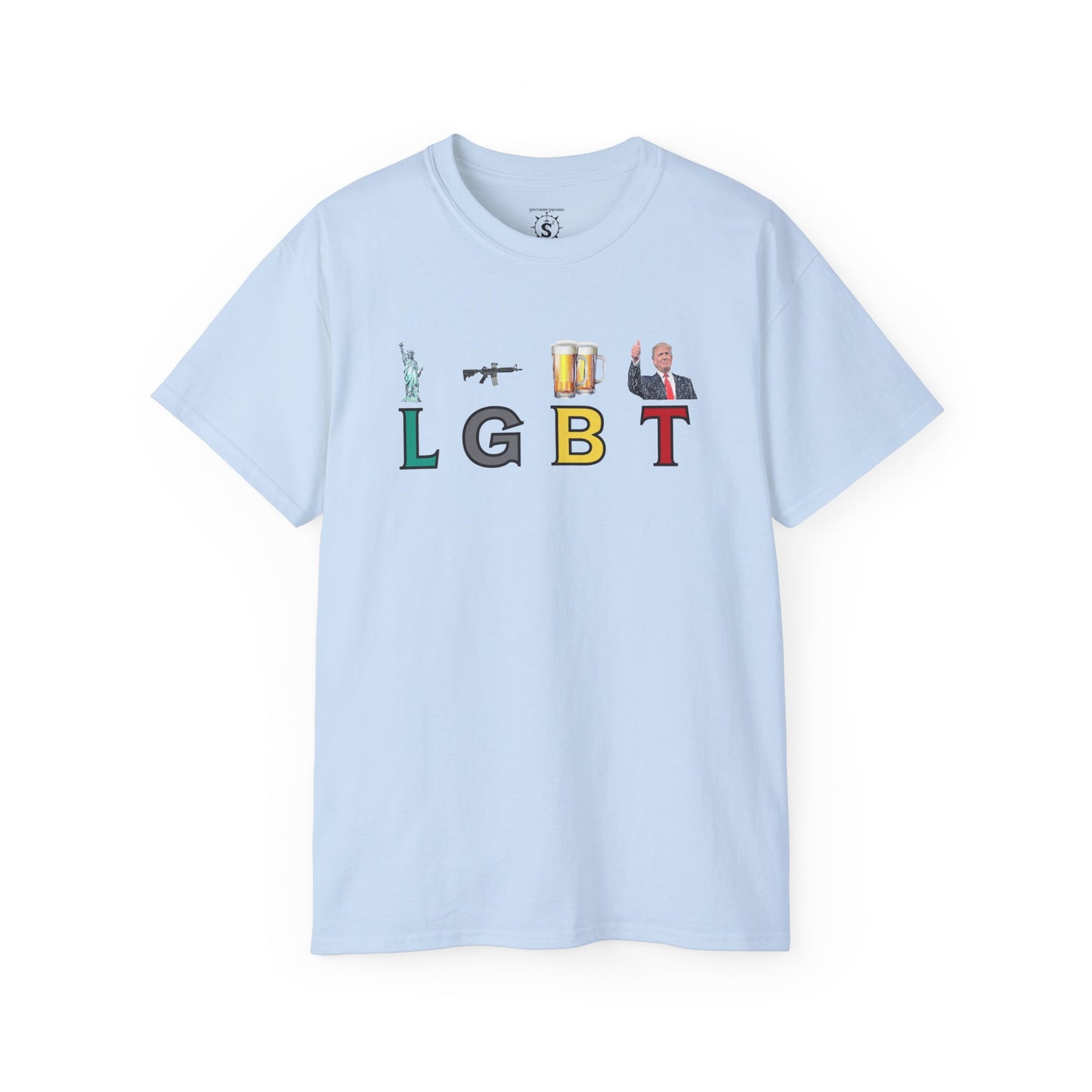 T-Shirt - LGBT: Liberty, Guns, Beer, Trump Unisex Cotton Shirt