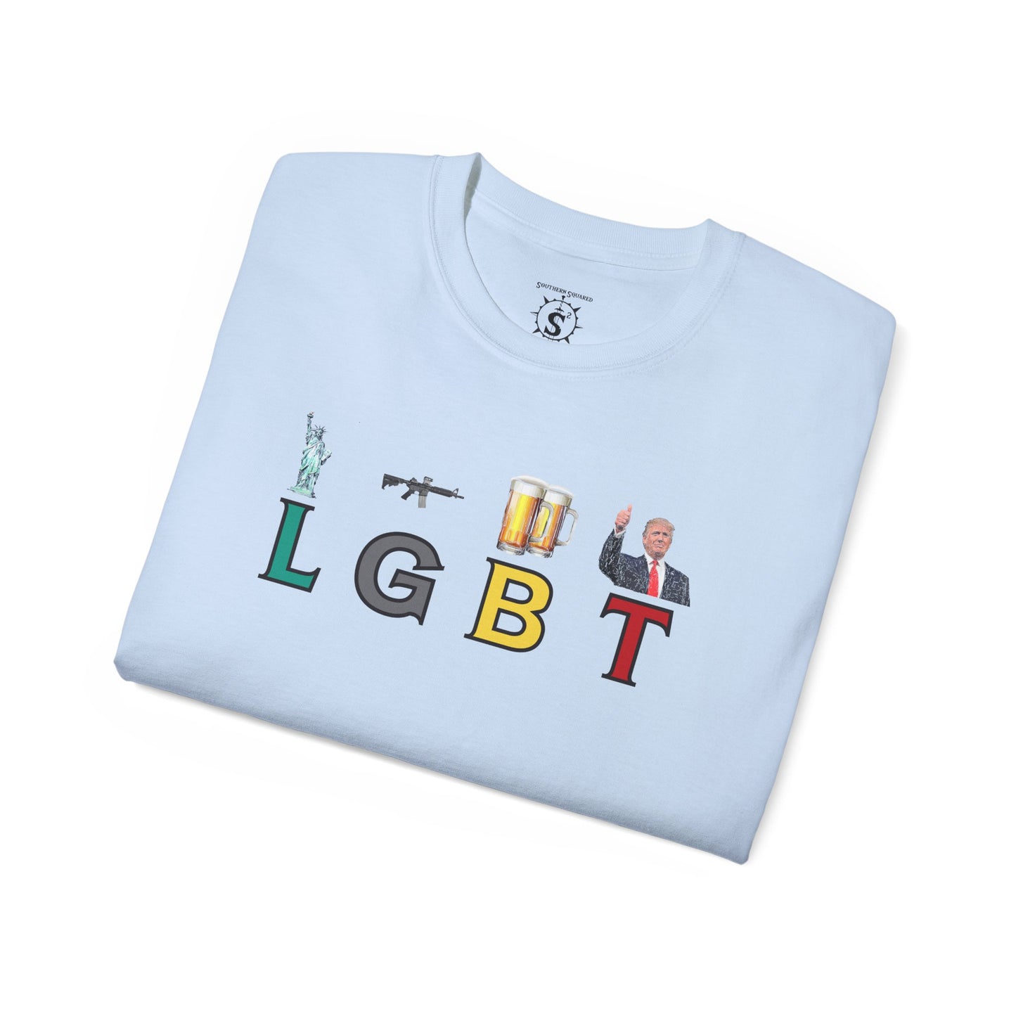 T-Shirt - LGBT: Liberty, Guns, Beer, Trump Unisex Cotton Shirt