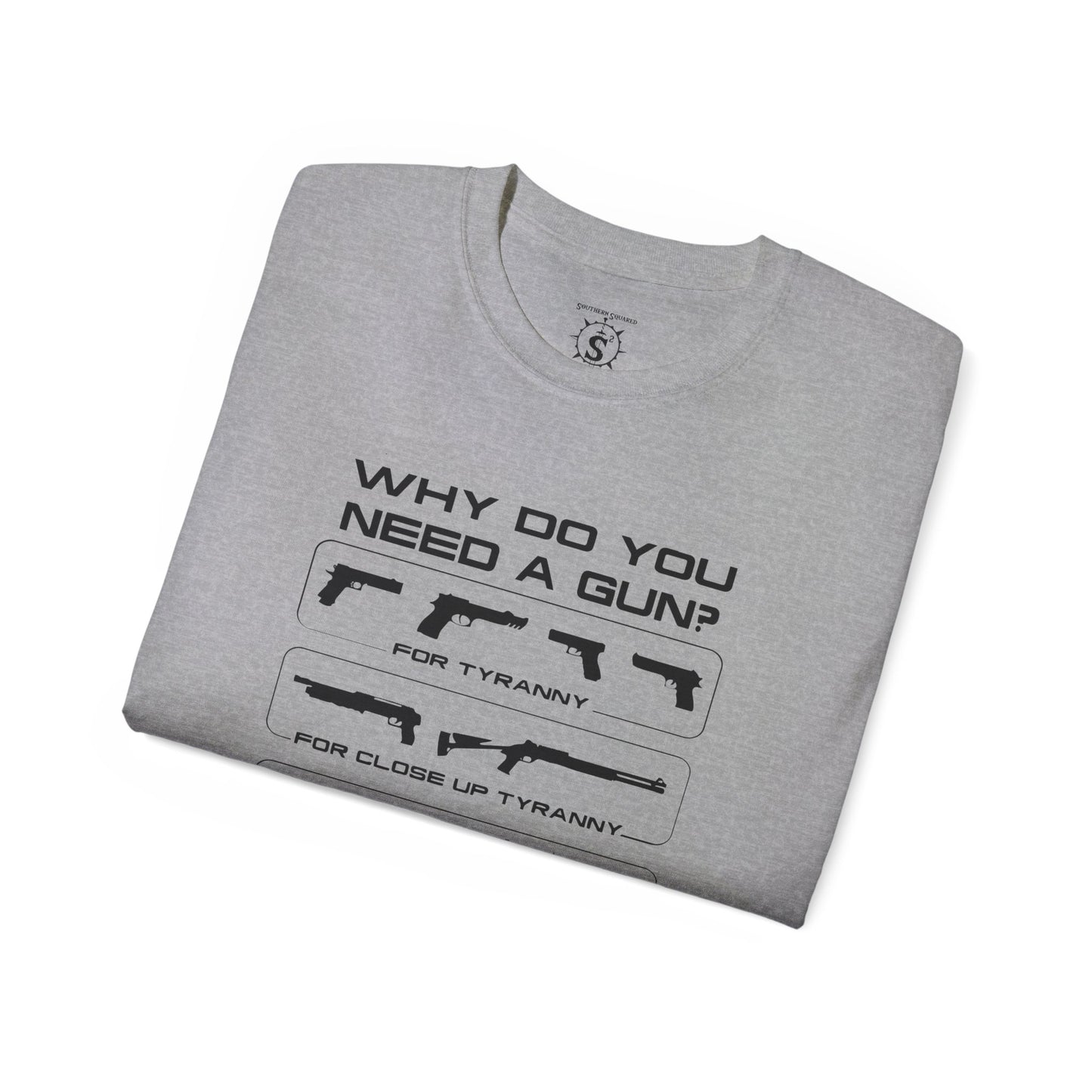 T-Shirt - Why Do You Need A Gun Tyranny Unisex Cotton Shirt