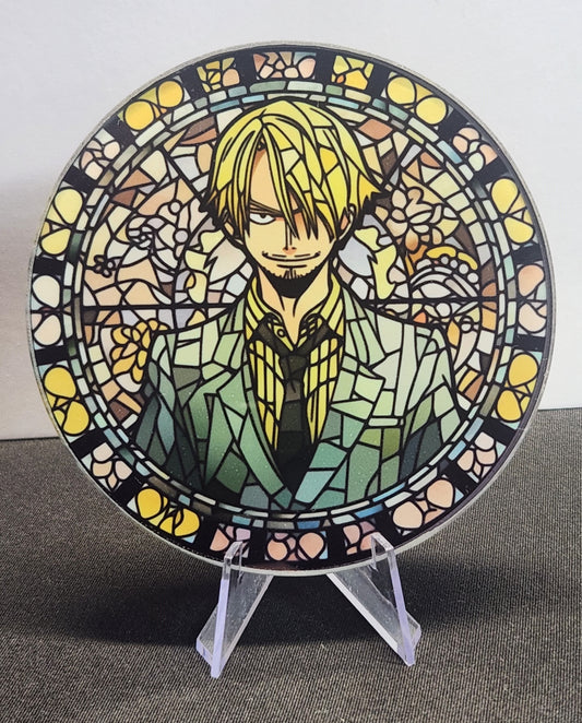 Glass Beverage Coaster (One Piece, Anime, Sanji)