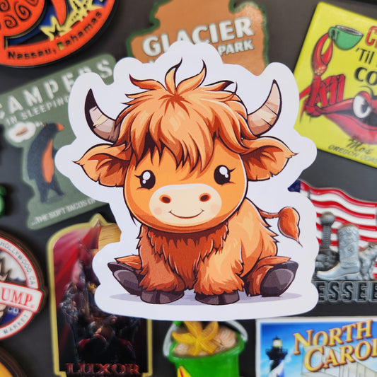 Sticker: Adorable (Baby Highland Cow)