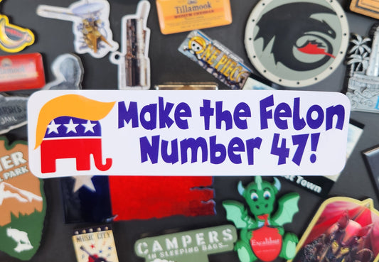 Sticker: Patriotic (Trump Sticker, Make the Felon 47)