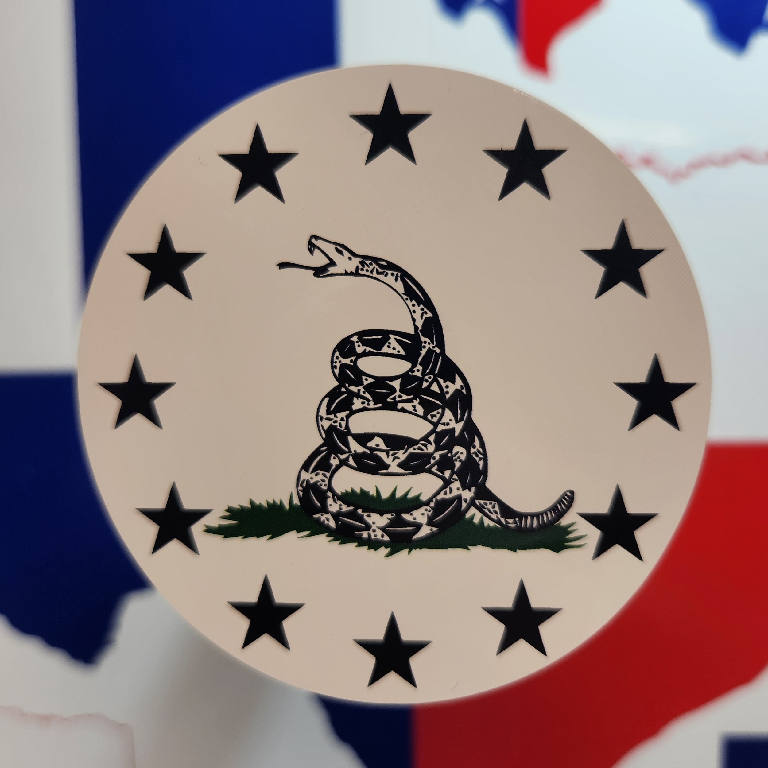 Sticker: Patriotic (Don't Tread On Me, Round) – Southern Squared