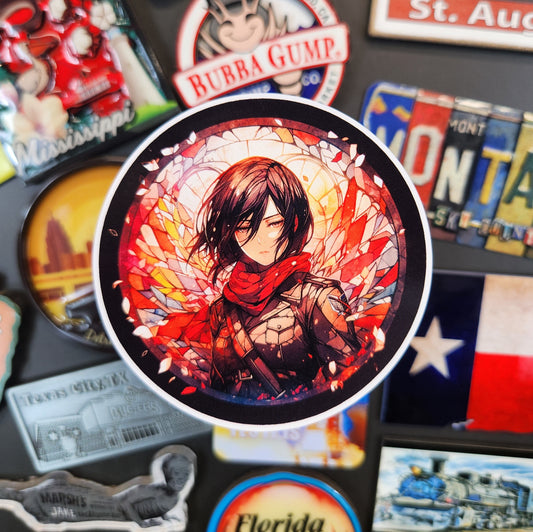 Sticker: Mosaic Anime (Attack on Titan, Mikasa)