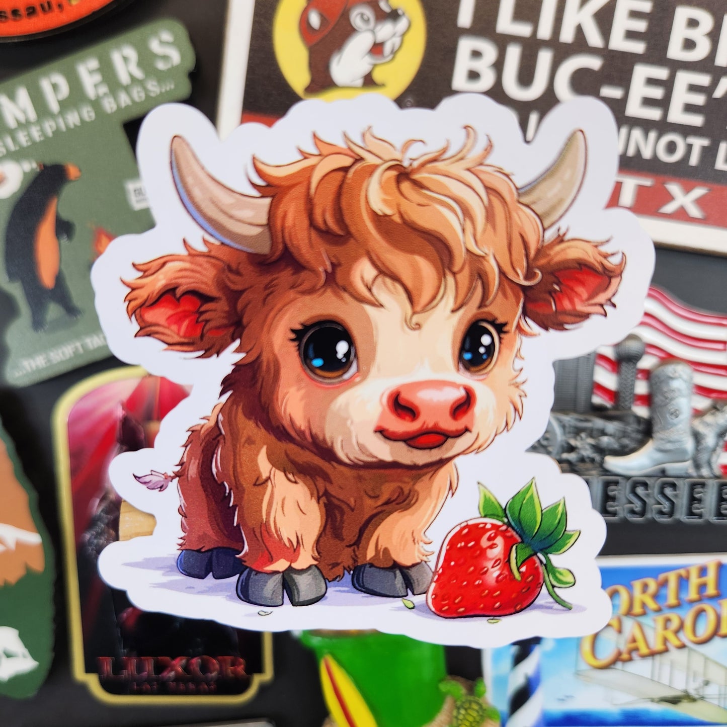 Sticker: Adorable (Strawberry Highland Cow)